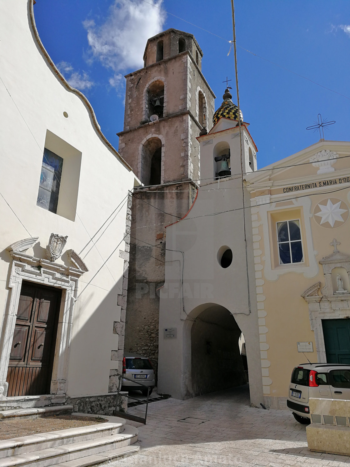 "Castello del Matese - Campanili della Chiesa di Santa Croce" stock image