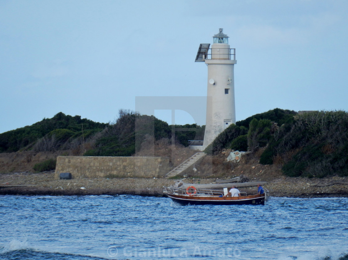 "Barca all'Isola di Licosa" stock image