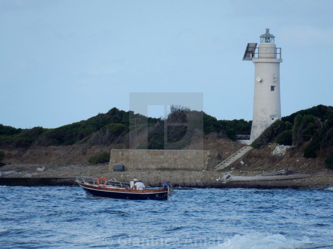 "Barca a Punta Licosa" stock image