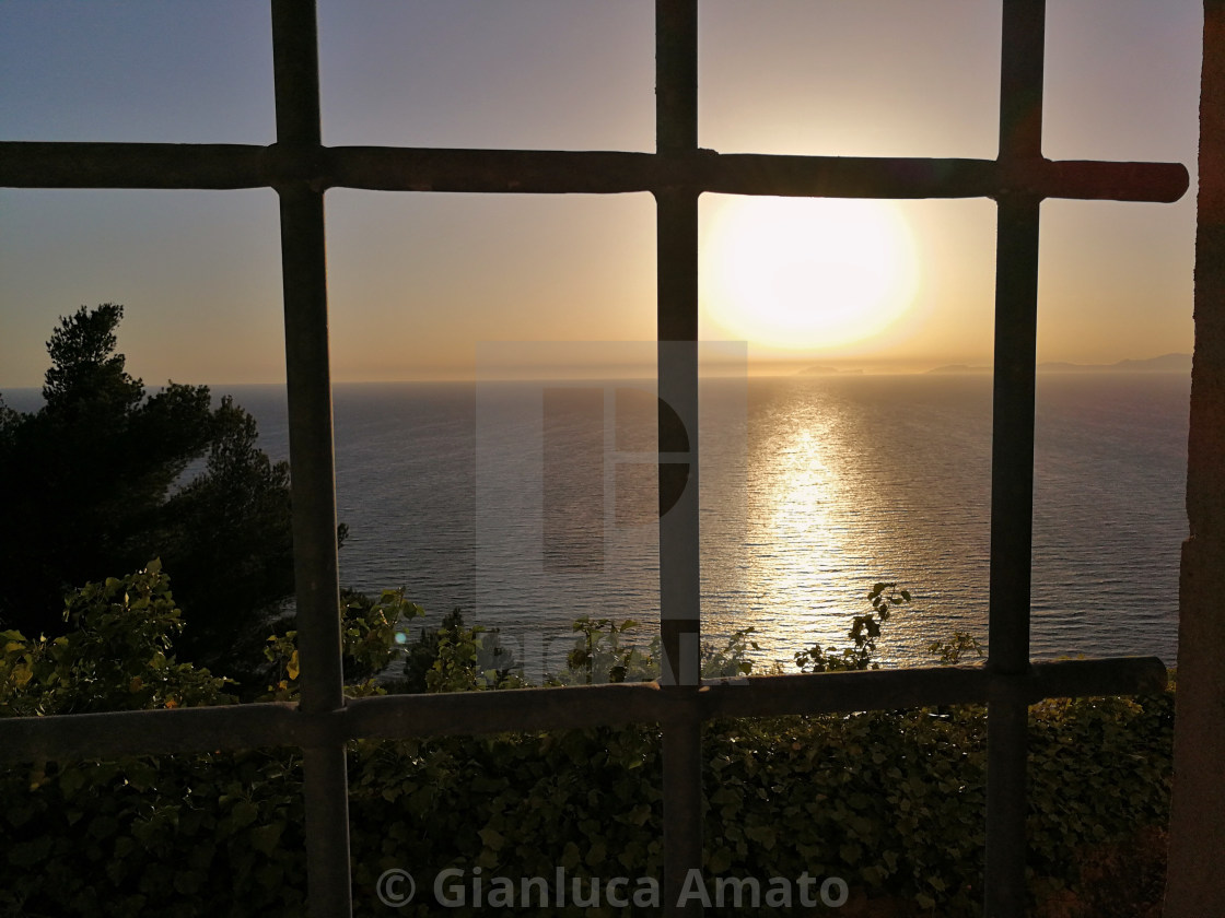 "Castellabate - Tramonto dal castello" stock image