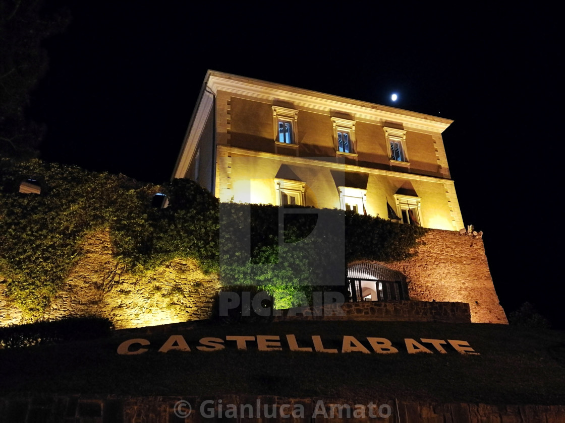 "Castellabate - Castello dell'Abate di sera" stock image