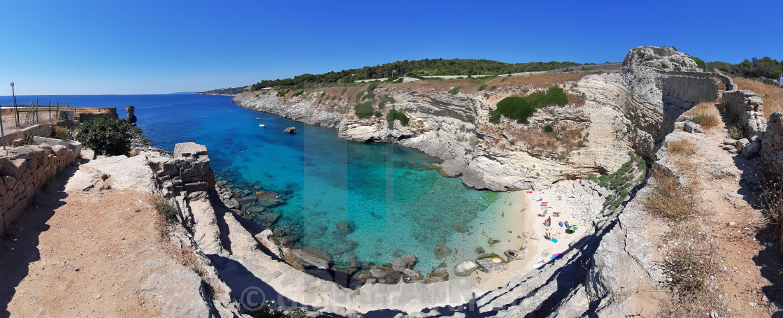 "Santa Cesarea Terme - Panoramica della spiaggia di Torre Miggiano" stock image