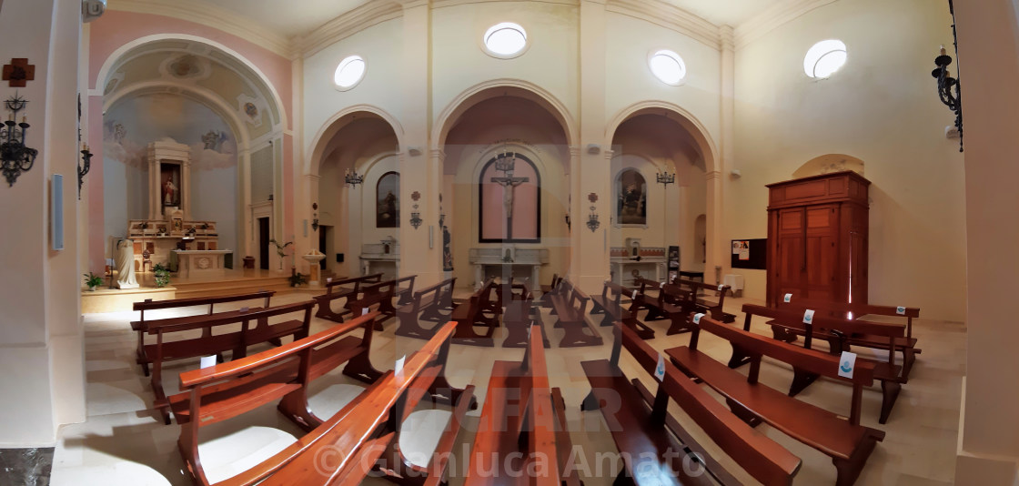 "Santa Cesarea Terme - Panoramica della navata del Sacro Cuore" stock image