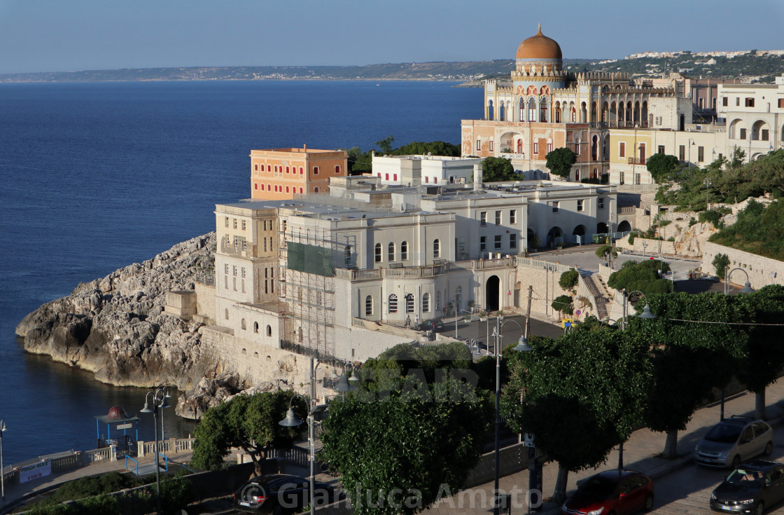 "Santa Cesarea Terme - Scorcio di Palazzo Sticchi la mattina presto" stock image