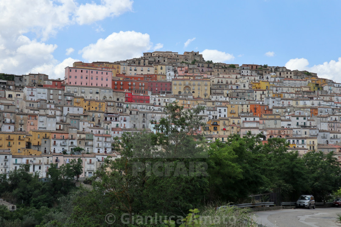 "Calitri - Panorama del centro storico" stock image