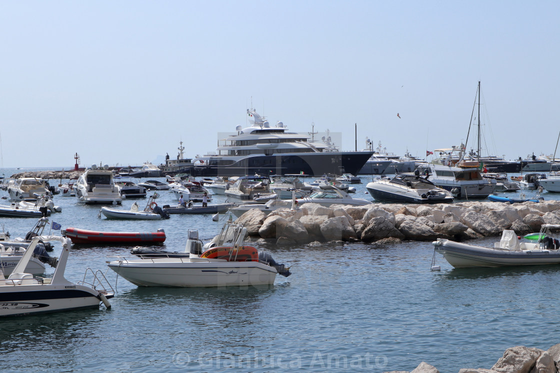 "Napoli - Barche a Mergellina dal lungomare" stock image