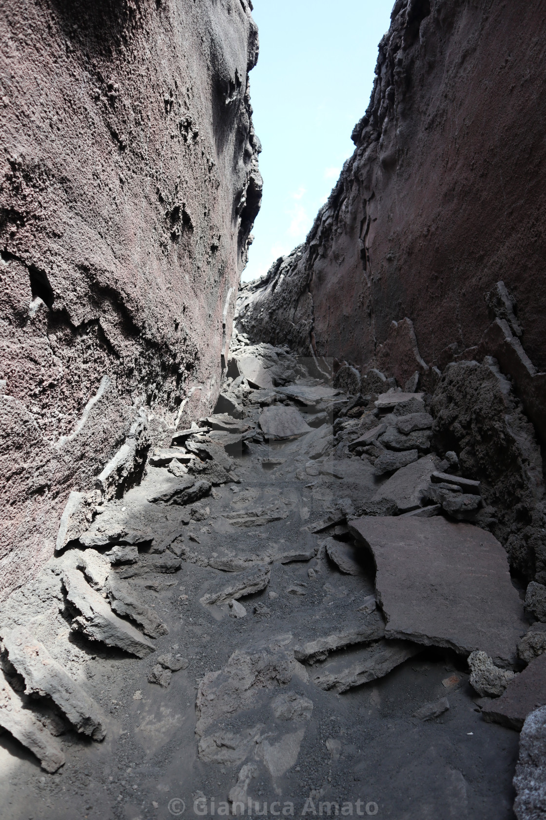 "Etna - Particolare del canalone lavico a monte" stock image