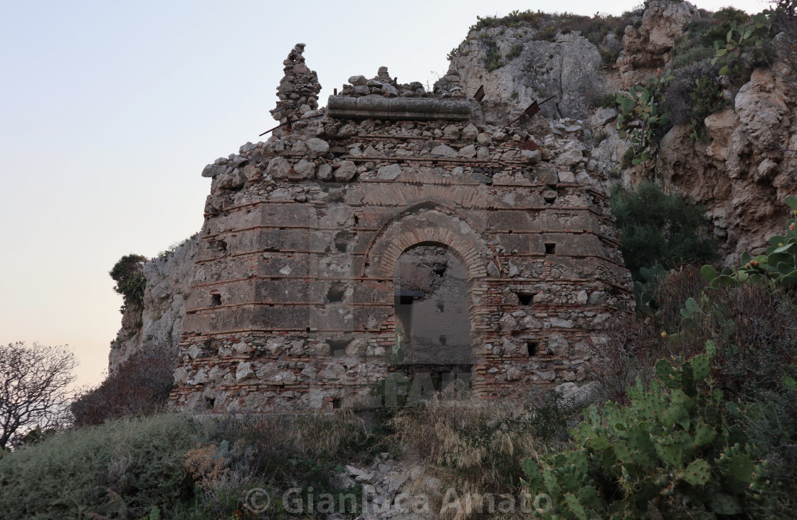 "Milazzo - Torre del Palombaro al tramonto" stock image