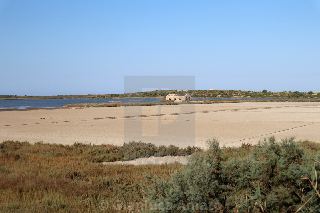 "Vendicari – Panorama del Pantano Grande in secca" stock image