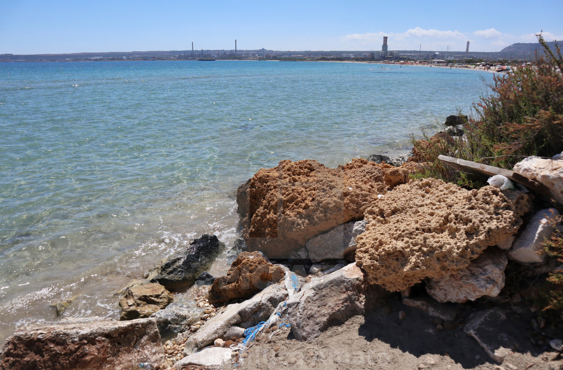 "Priolo Gargallo – Scogliera della baia di Marina di Melilli" stock image