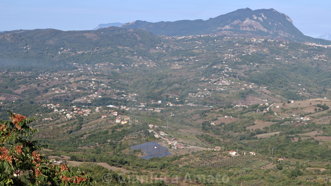 "Nusco - Panorama dal borgo verso valle" stock image