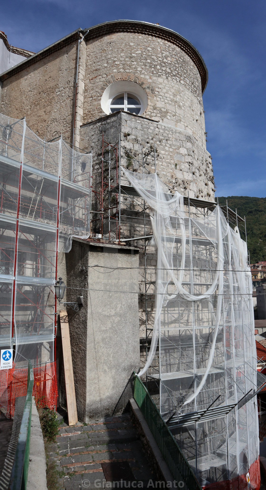 "Bagnoli Irpino - Impalcatura alla Chiesa di Santa Maria Assunta" stock image