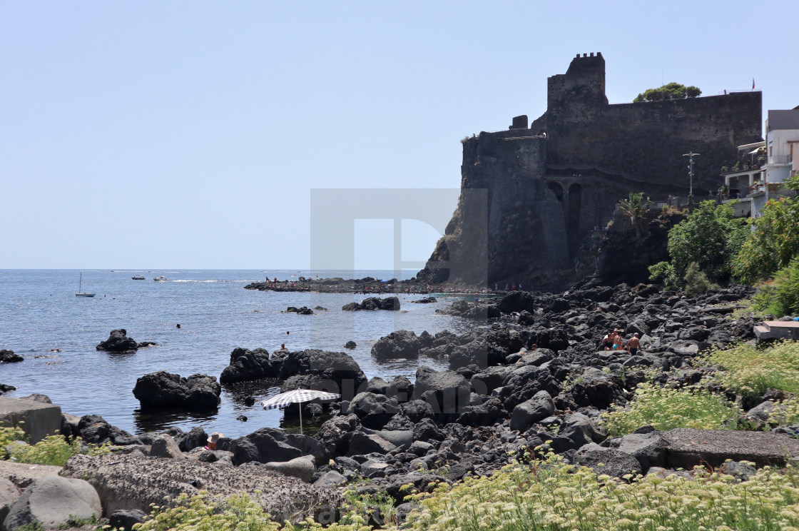 "Aci Castello - Castello normanno svevo dal molo" stock image