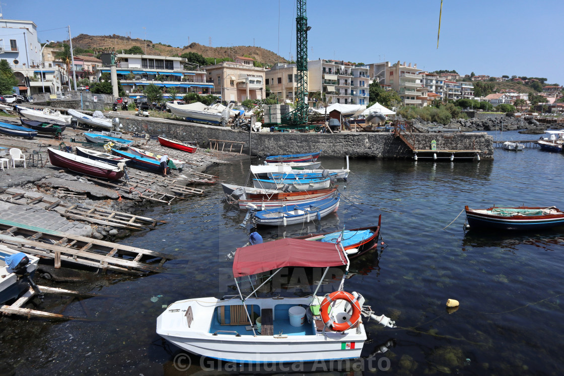 "Aci Castello - Barche al porticciolo" stock image