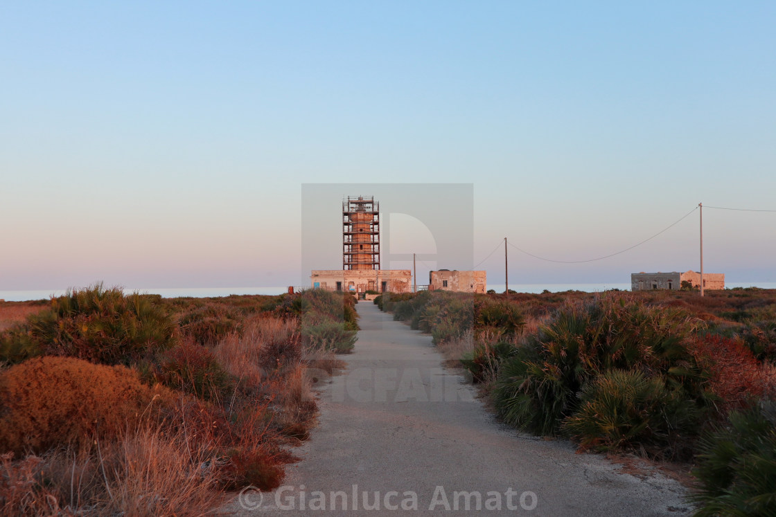 "Siracusa - Faro del Plemmirio al tramonto" stock image