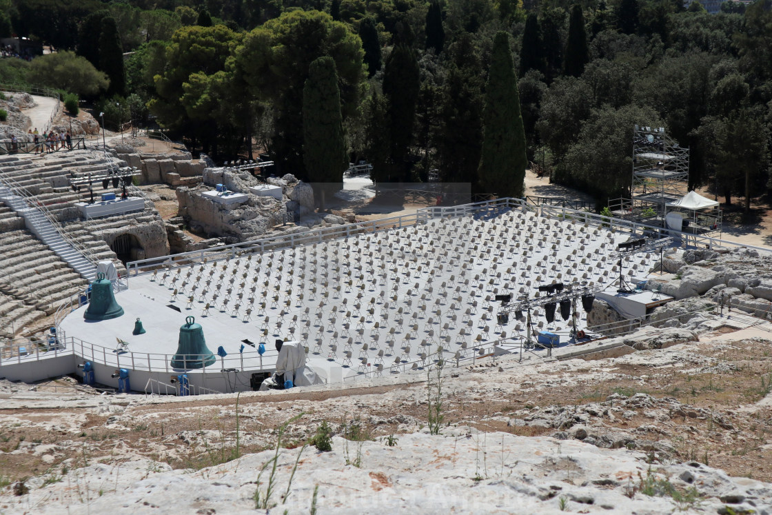 "Siracusa - Cavea del teatro greco" stock image