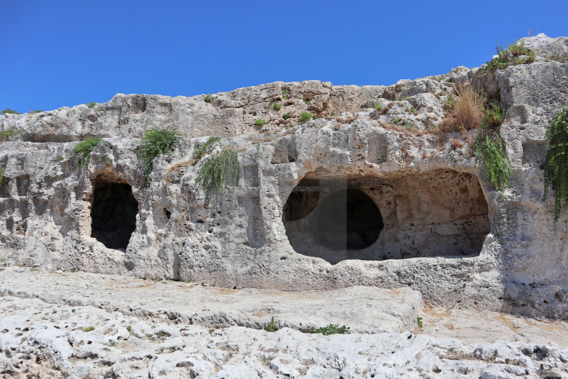 "Siracusa - Grotte del teatro greco" stock image