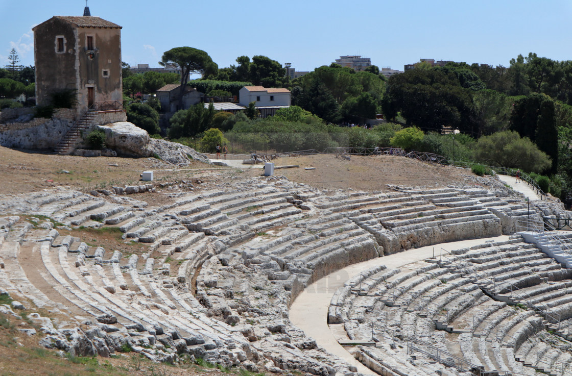 "Siracusa - Scorcio del teatro greco nel Parco Archeologico della Neapolis" stock image