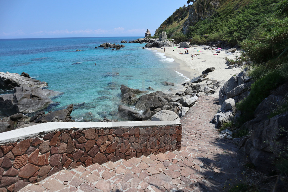 "Parghelia - Spiaggia Michelino dalla scalinata di accesso" stock image