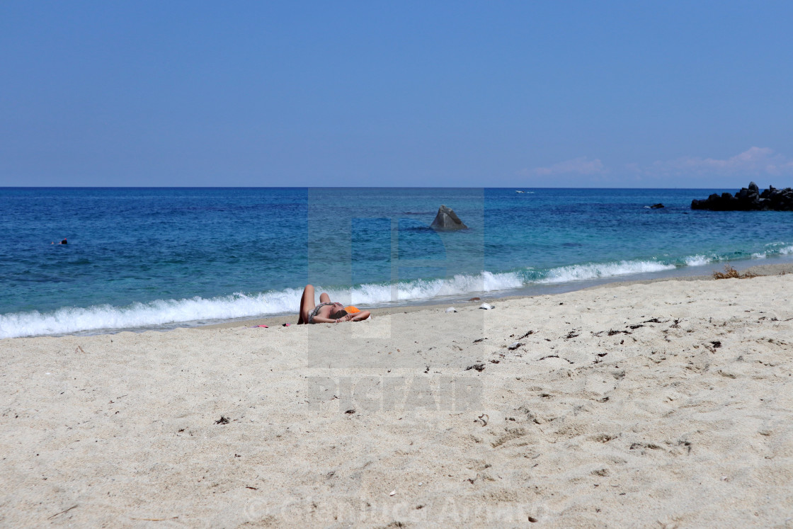 "Parghelia - Tintarella sulla Spiaggia Michelino" stock image