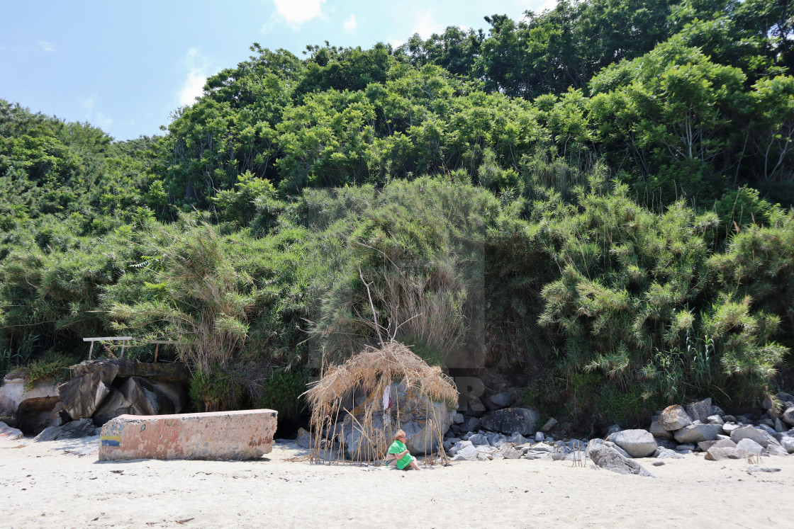 "Parghelia - Turista alla Spiaggia di Michelino" stock image