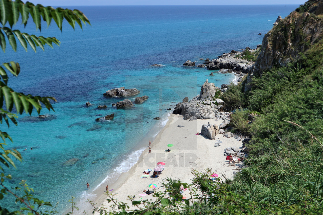 "Parghelia - Scorcio della Spiaggia Michelino dalla scala di accesso" stock image