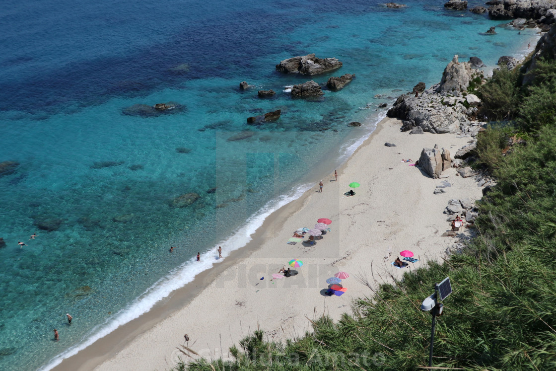 "Parghelia - Spiaggia di Michelino dalla scala di accesso" stock image