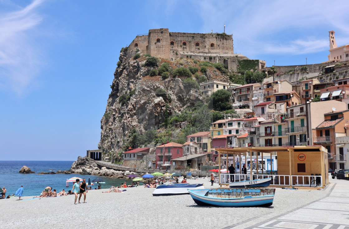 "Scilla - Castello Ruffo dal Lungomare Colombo" stock image