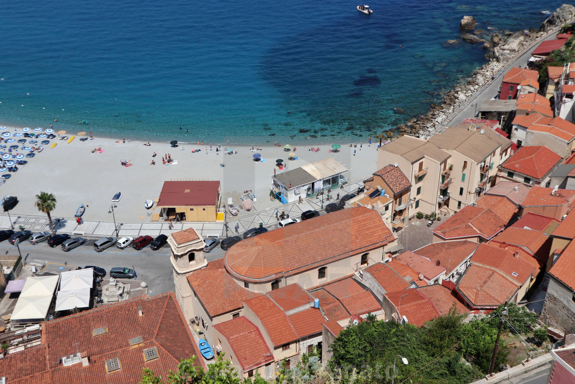 "Scilla - Scorcio del lungomare dal Belvedere di Piazza San Rocco" stock image