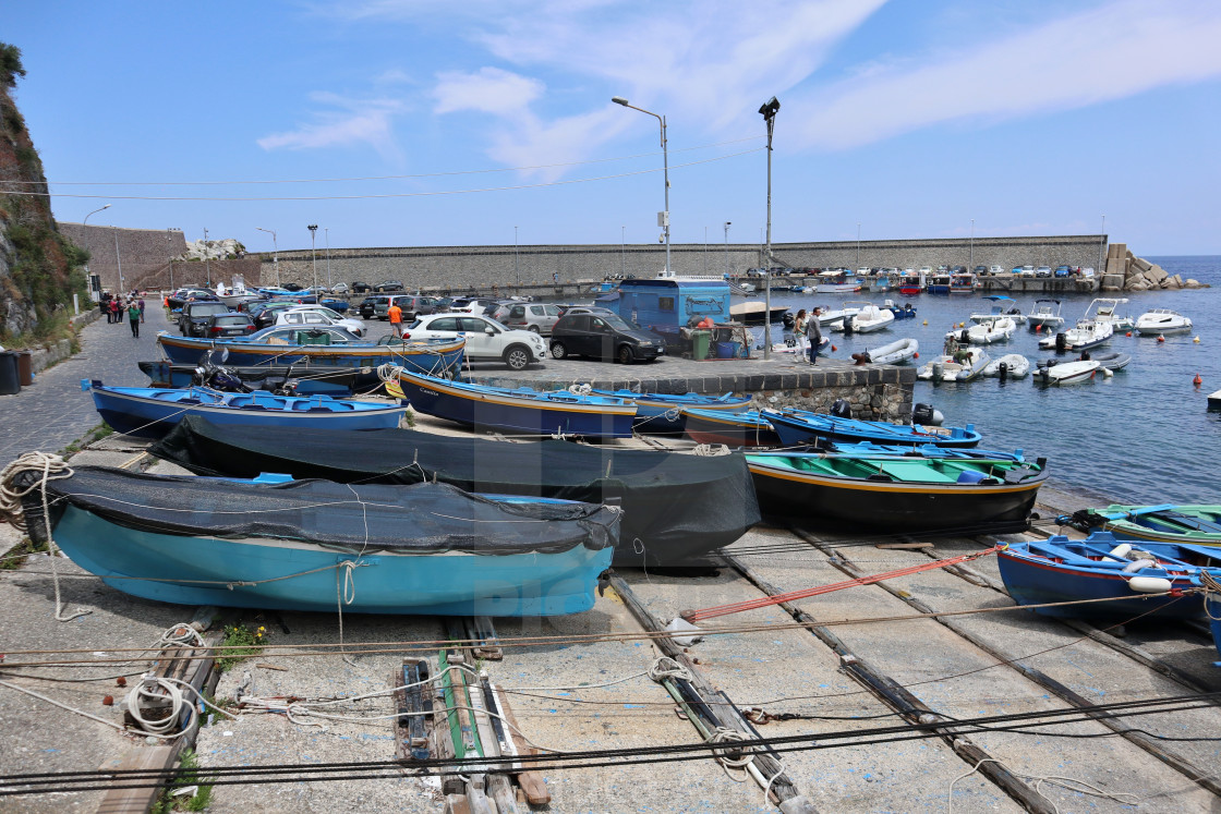 "Scilla - Barche sul molo" stock image