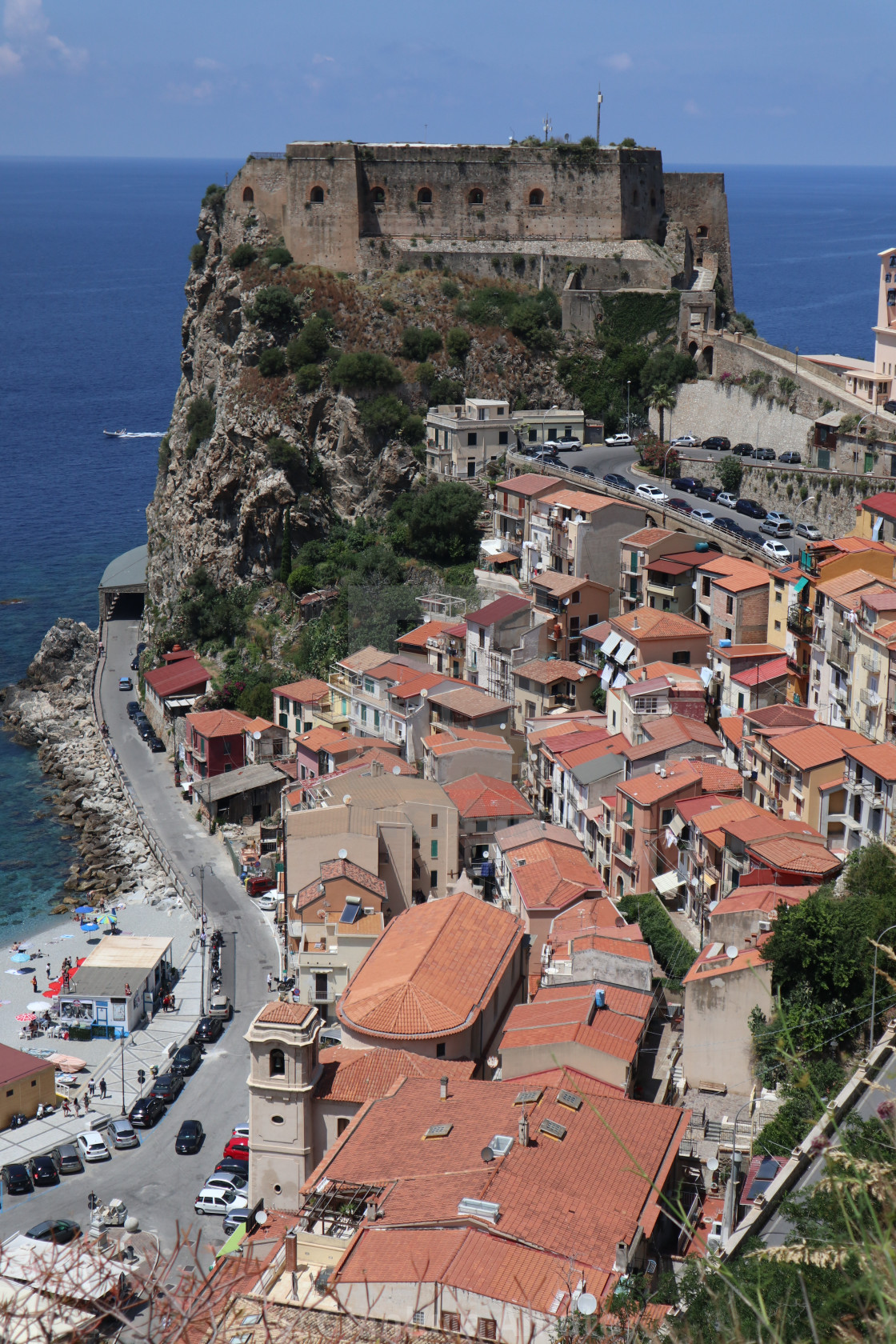 "Scilla - Scorcio del castello da Via Panoramica" stock image