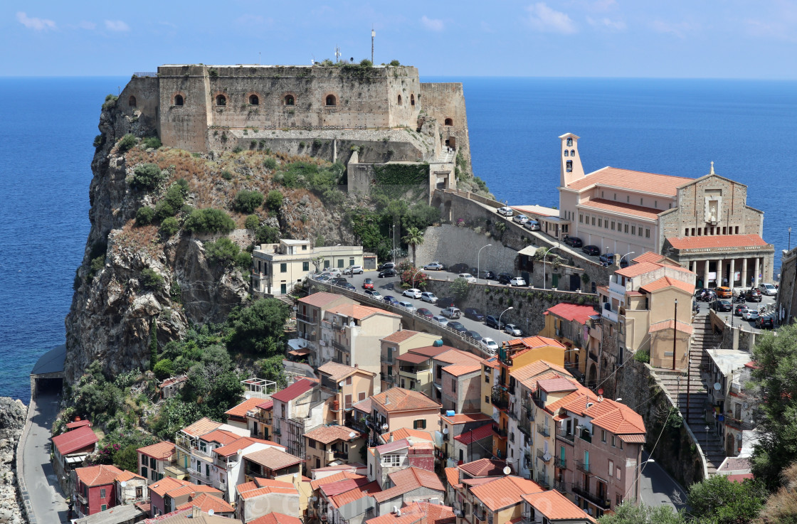 "Scilla - Panorama del centro storico da Via Panoramica" stock image