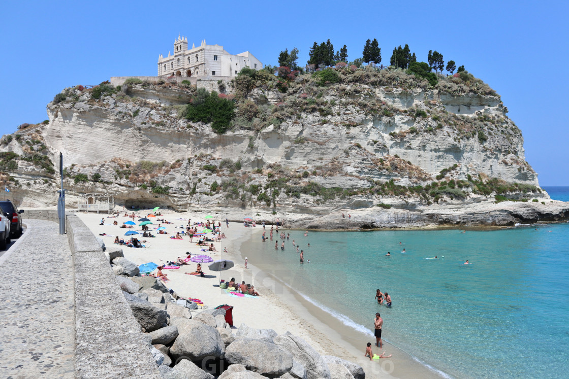 "Tropea - Scorcio del Santuario dal lungomare" stock image