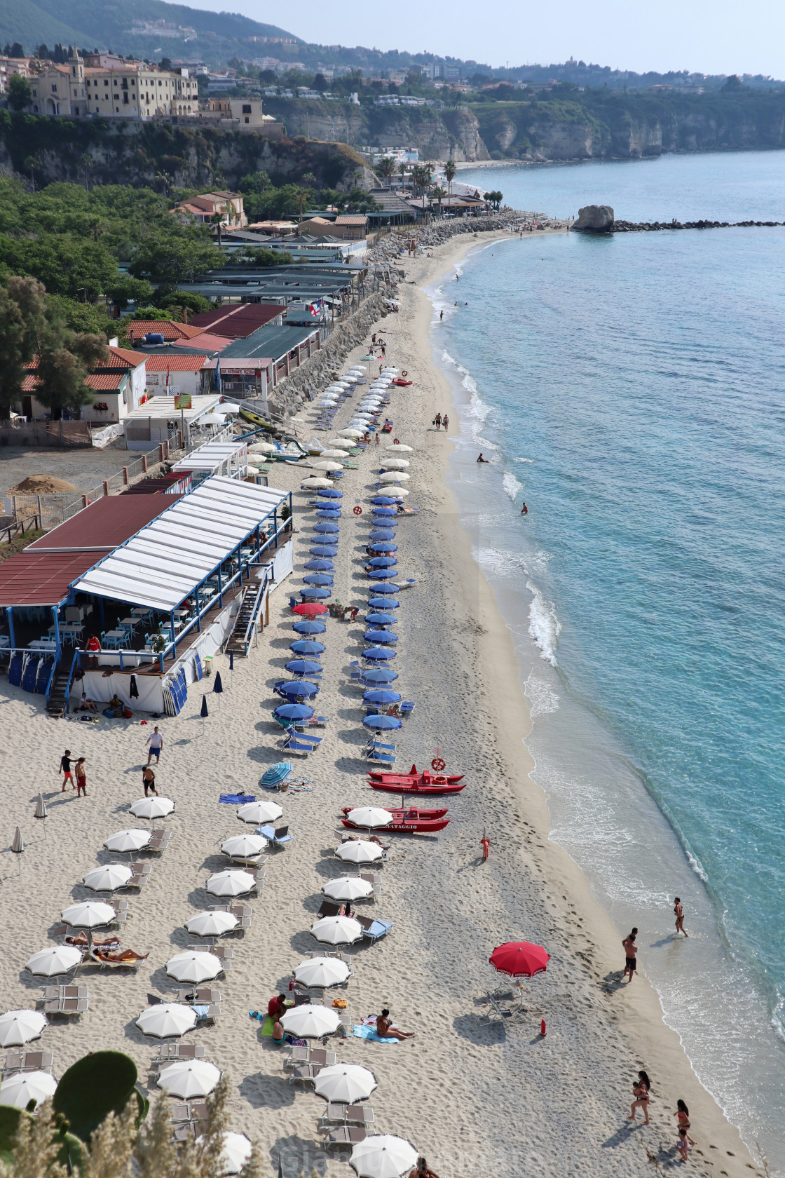 "Tropea - Spiaggia Linguata dal Belvedere del Santuario" stock image