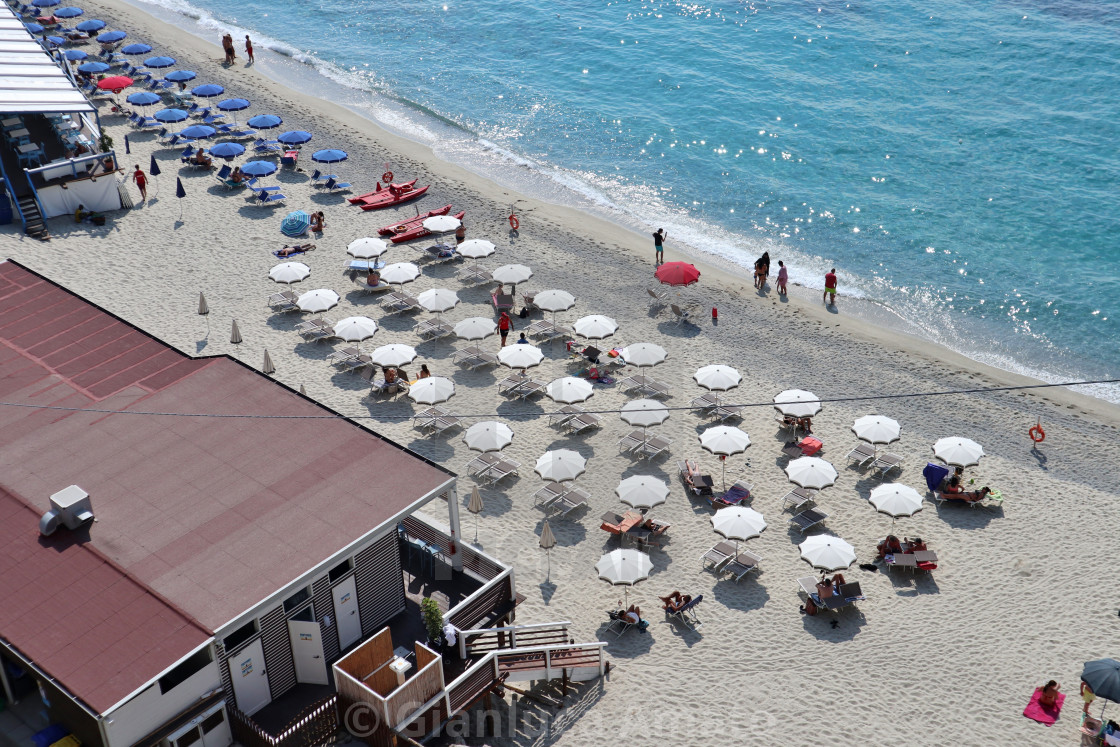 "Tropea - Lidi sulla Spiaggia dalla Linguata dal Santuario" stock image