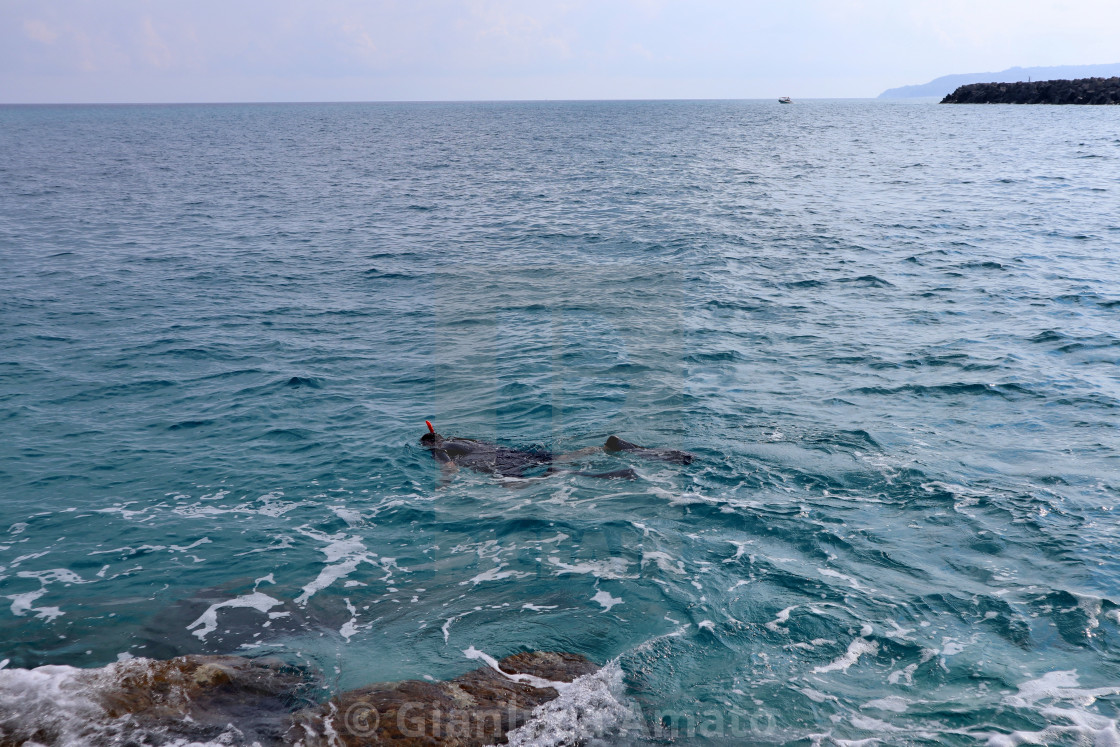 "Tropea - Snorkeler allo Scoglio San Leonardo" stock image