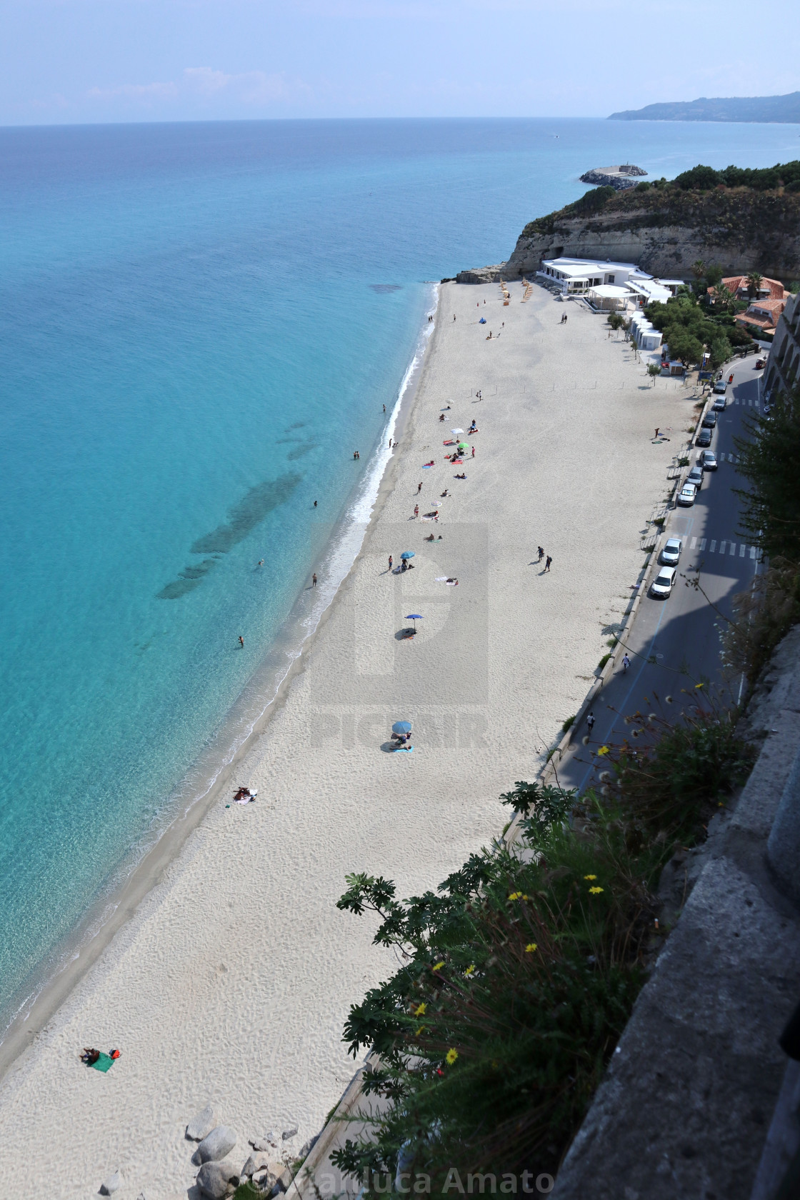 "Tropea - Spiaggia Le Roccette dal Belvedere del Corso" stock image