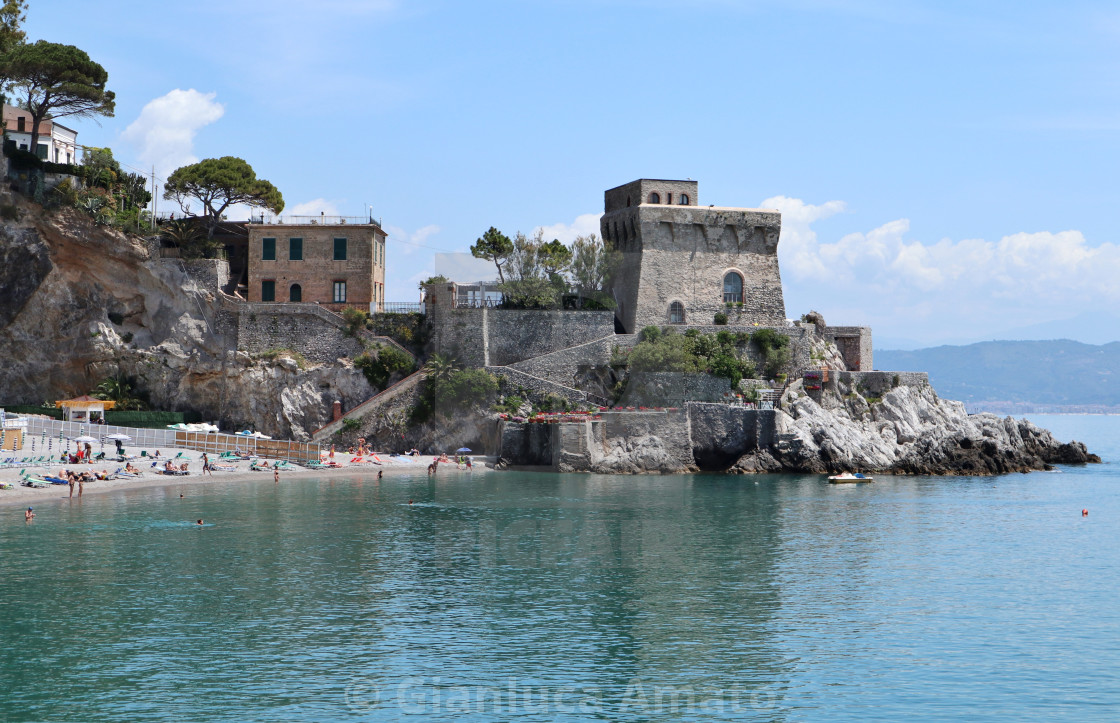 "Erchie - Torre La Cerniola dalla scogliera" stock image