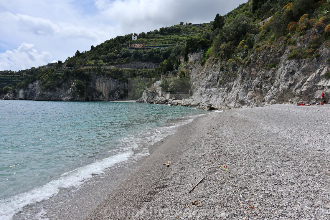 "Cetara - Spiaggia del Porto dalla riva" stock image