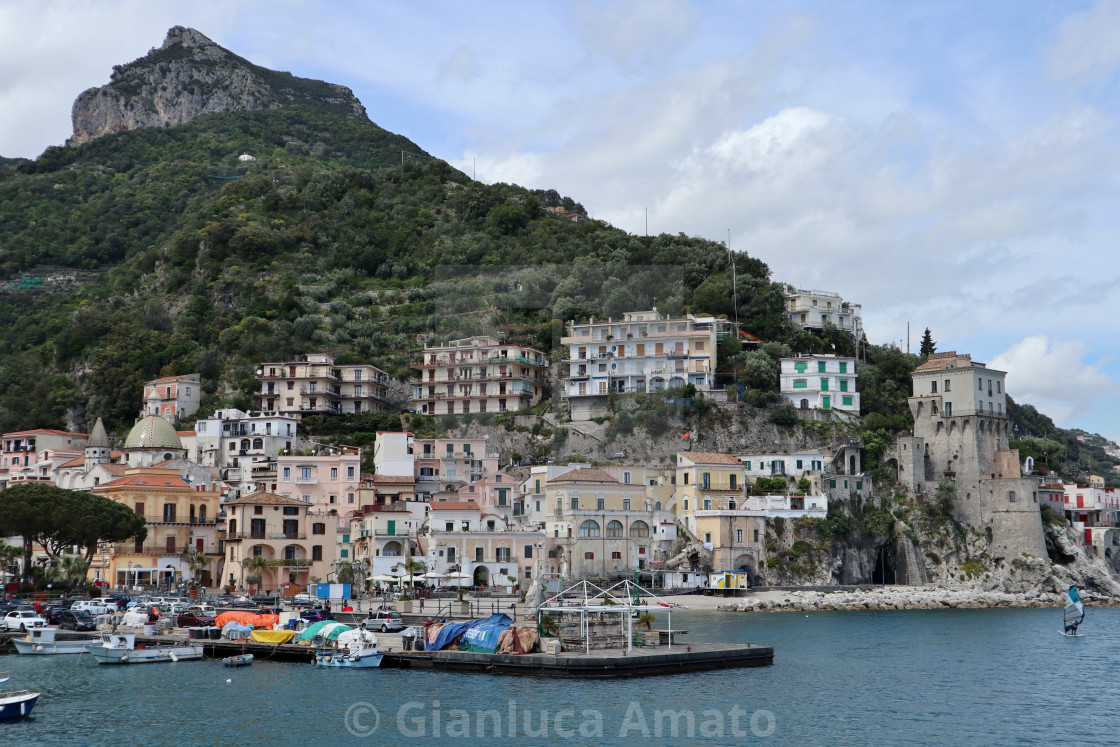 "Cetara - Panorama del borgo dal pontile" stock image