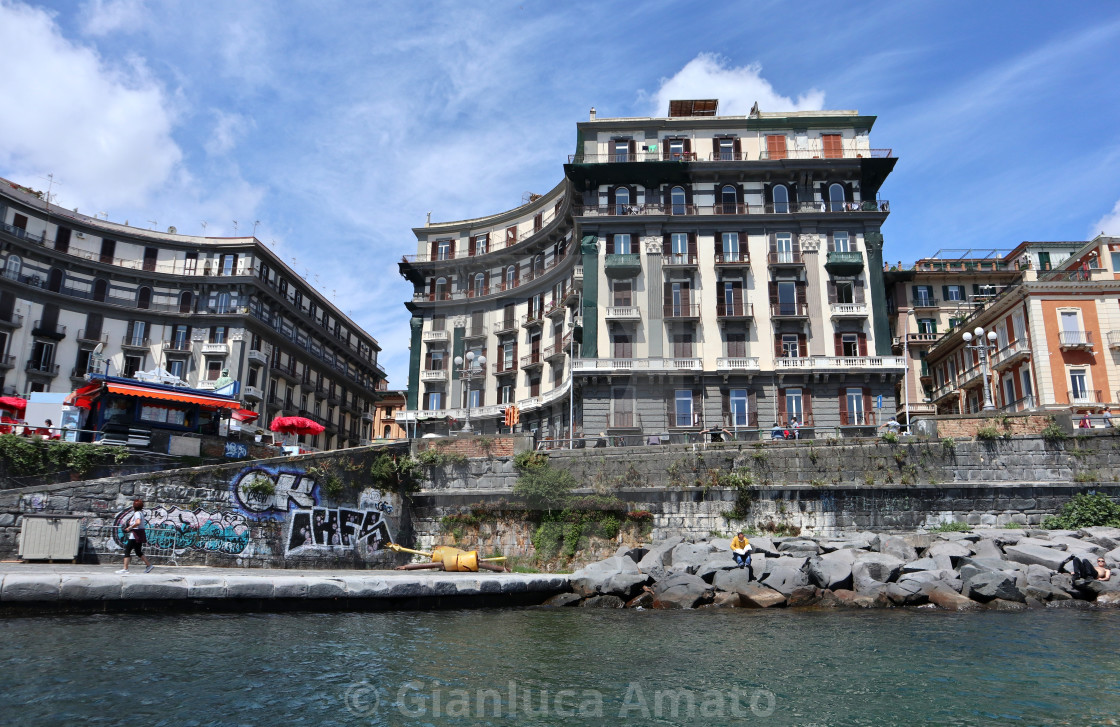 "Napoli - Scorcio di Rotonda Nazario Sauro dalla barca" stock image