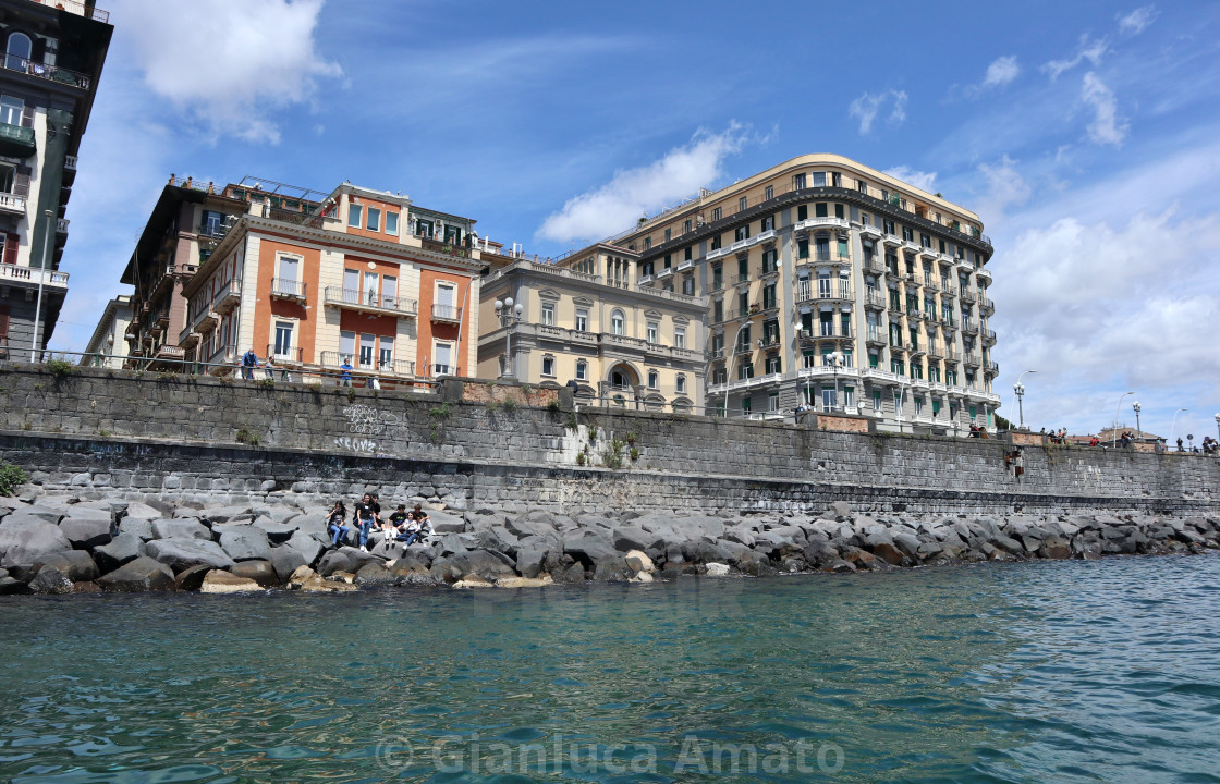 "Napoli - Scorcio di Via Nazario Sauro dalla barca" stock image