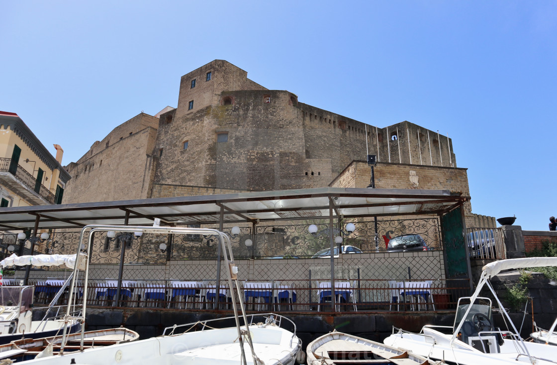 "Napoli -Tavoli all'aperto al Borgo Marinari" stock image