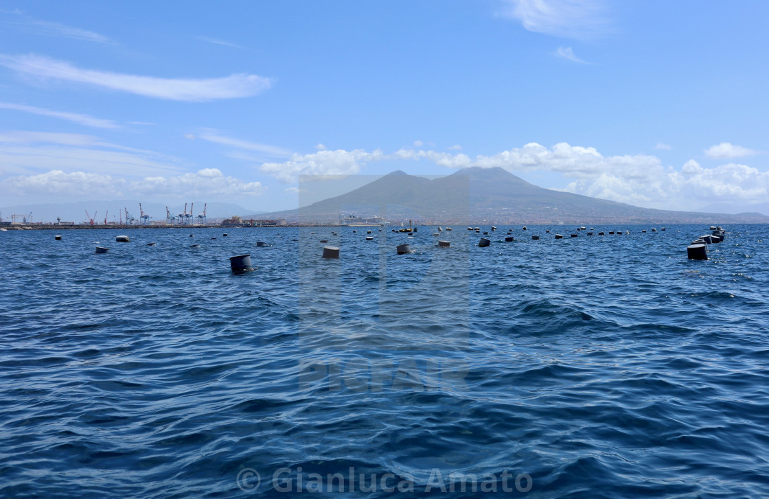 "Napoli - Allevamento di cozze al largo di Borgo Marinari" stock image