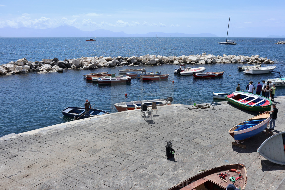 "Napoli - Panorama del molo di Via Nazario Sauro" stock image