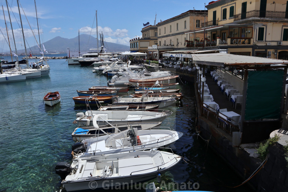 "Napoli - Barche al Porticciolo di Santa Lucia" stock image