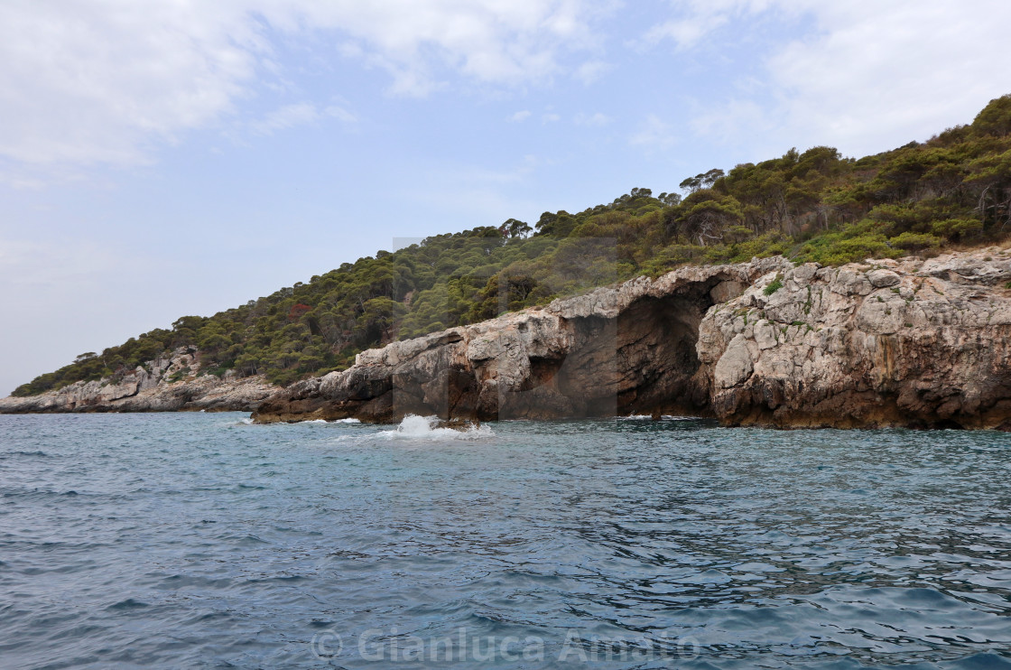 "Isole Tremiti - Scogliera di Cala delle Roselle dalla barca" stock image