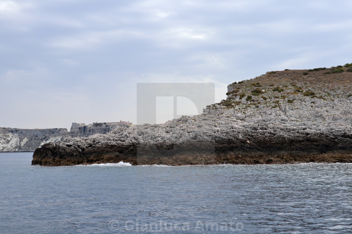 "Isole Tremiti - Scogliera di Punta del Diamante dalla barca" stock image