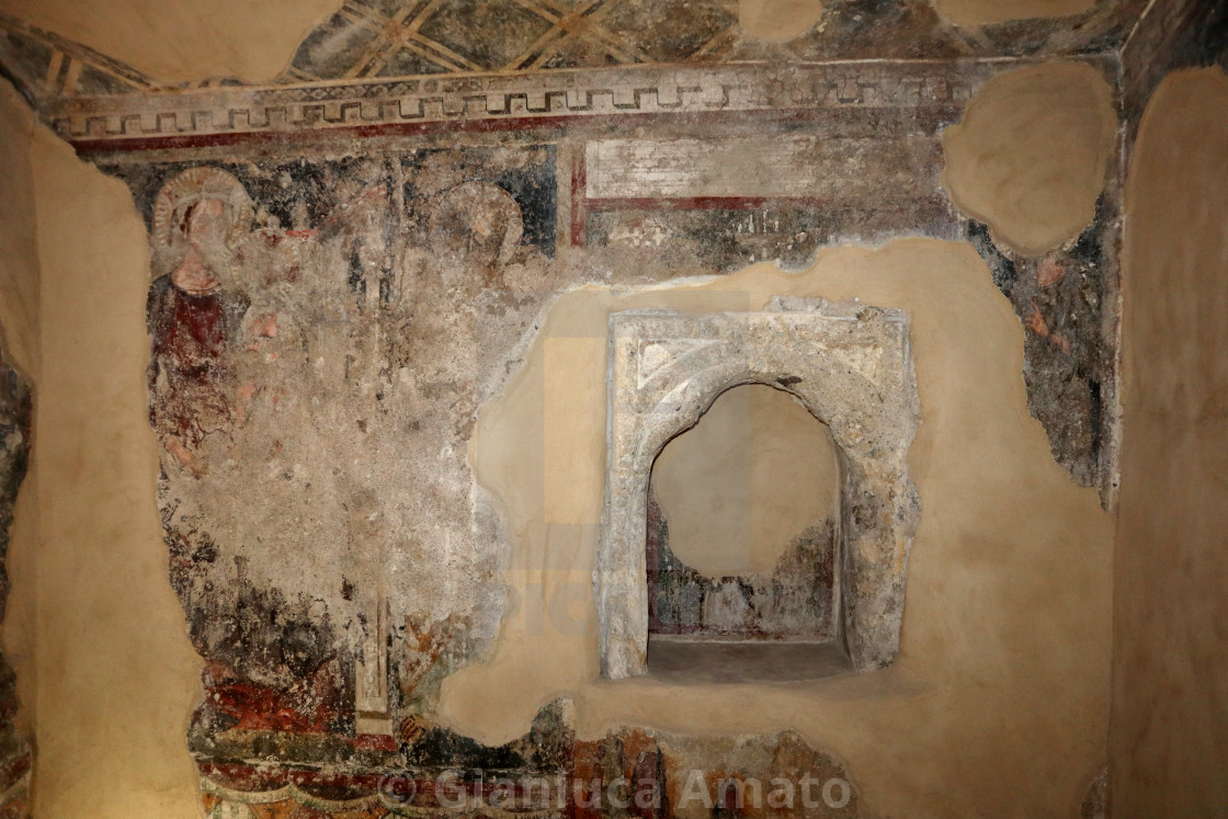 "Ischia - Frammenti di affreschi della cripta della Cattedrale dell'Assunta al Castello Aragonese" stock image