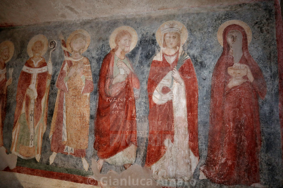 "Ischia - Affresco nella cripta della Cattedrale dell'Assunta al Castello Aragonese" stock image